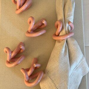 Pink Set of 5 Napkin Rings